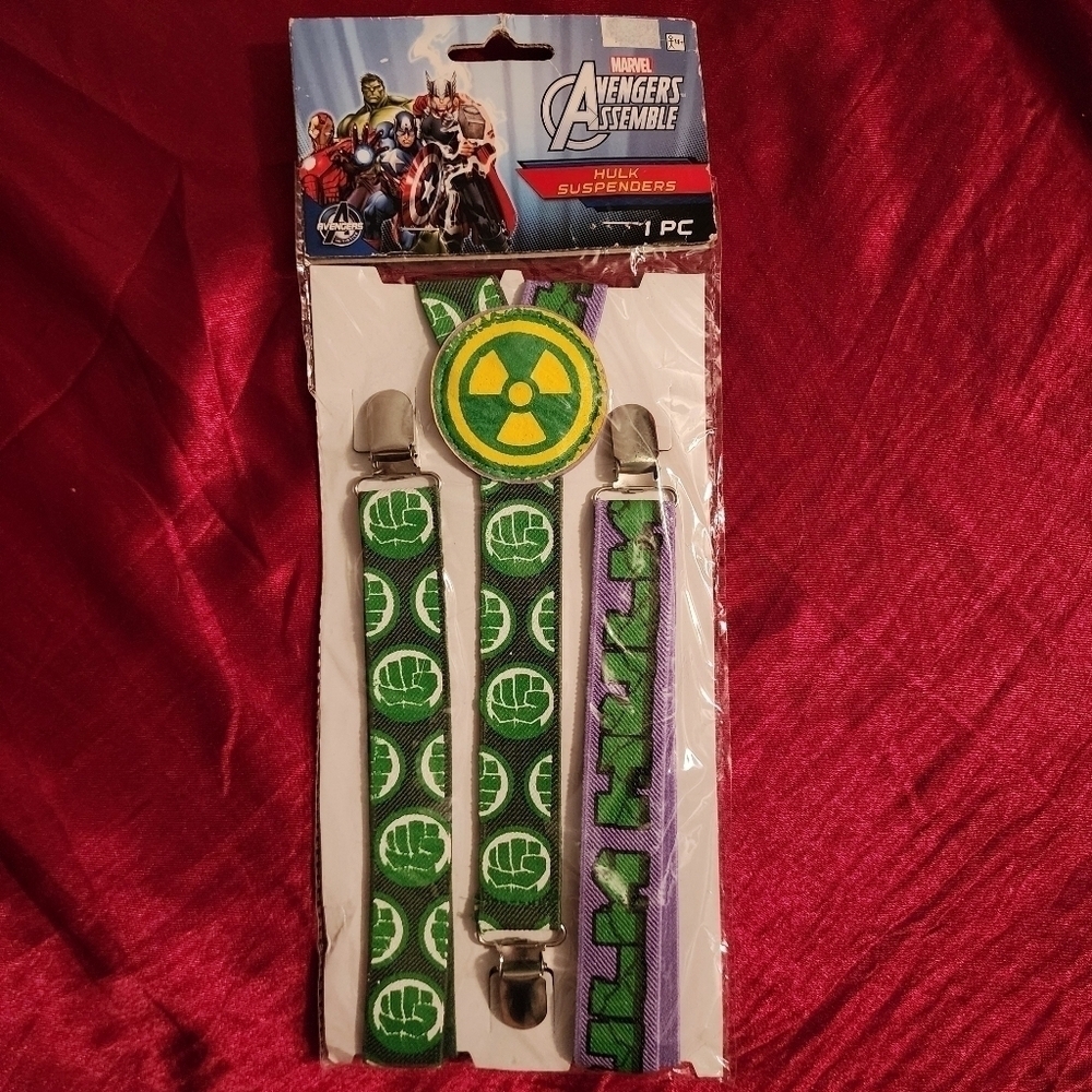 NWT Avengers Assemble Incredible Hulk Suspenders Halloween Costume Cosplay New